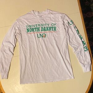 Gildan White University of North Dakota Long Sleeve Shirt
